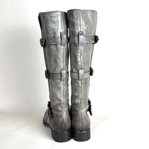 Alberto Fermani Camelot Tortaria Boots Leather Knee High Buckles 38 US 6,5 - Picture 3 of 16